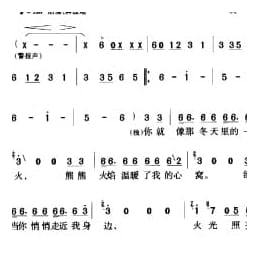 中国名歌500首乐谱:冬天里的一把火 庄奴填词 佚名曲