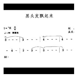 中国名歌500首乐谱:黑头发飘起来 剑兵词 孟庆云曲