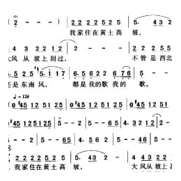 中国名歌500首乐谱:黄土高坡 陈哲词 苏越曲