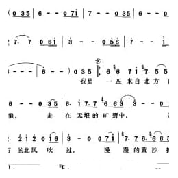 中国名歌500首乐谱:狼 齐秦词曲