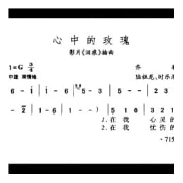 心中的玫瑰 影片 泪痕 插曲 陆祖龙 时乐漾曲