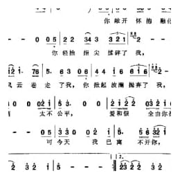 影视剧曲谱:离不开你 电视连续剧 雪城 副歌