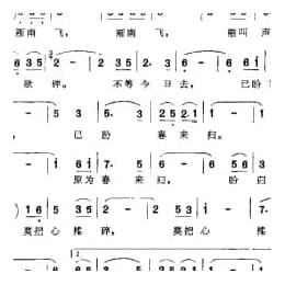 影视剧曲谱:雁南飞 电影 归心似箭 插曲
