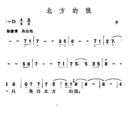 齐秦歌曲谱:北方的狼