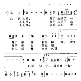 邓丽君歌曲谱:忘记他