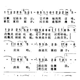 费翔歌曲谱:故乡的云