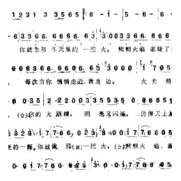 费翔歌曲谱:冬天里的一把火