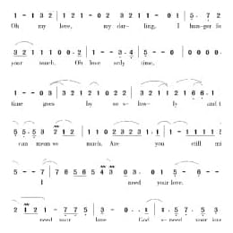 美国经典歌曲谱:爱的旋律 简谱