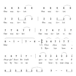 美国经典歌曲谱:单程车票 简谱