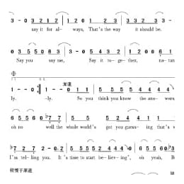 美国经典歌曲谱:说你说我 简谱