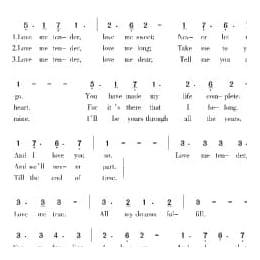 美国经典歌曲谱:温柔爱我 简谱