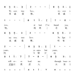 美国经典歌曲谱:真诚爱情 简谱