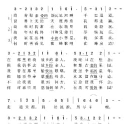 美国经典歌曲谱:故乡的亲人 简谱