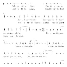 美国经典歌曲谱:美女与野兽 简谱