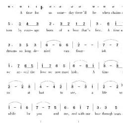 美国经典歌曲谱:我们的时光 简谱