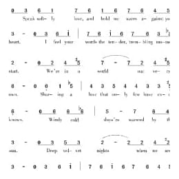 美国经典歌曲谱:温柔地倾诉 简谱