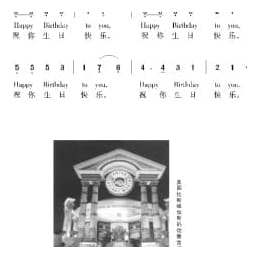 美国经典歌曲谱:祝你生日快乐 简谱