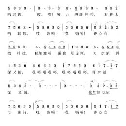 俄罗斯经典歌曲谱:伏尔加船夫曲 简谱