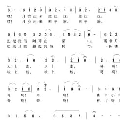 中国经典歌曲谱:小河淌水 简谱