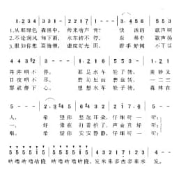 日本经典歌曲谱:森林水车 简谱