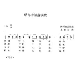 唱得幸福落满坡 陕西商县民歌 史掌元曲