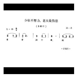少壮不努力,老大徒伤悲 长歌行 汉 古词