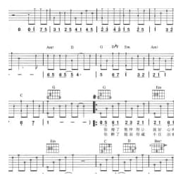 张学友 情书 吉他谱_高清吉他谱