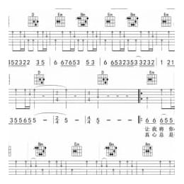 伍佰 挪威的森林 G调吉他谱 扫弦版