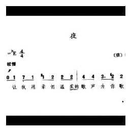 外国古典歌曲简谱:夜 俄 鲁宾什坦曲