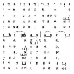 外国古典歌曲简谱:斗牛士之歌 选自歌剧 卡门 法 比才曲