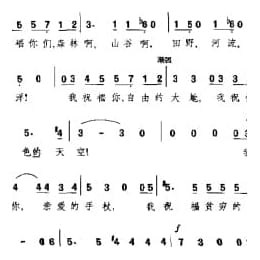 外国古典歌曲简谱:我祝福你们,森林啊 俄 柴可夫斯基曲