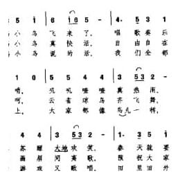外国民间乐曲简谱:小鸟飞来了 德国民歌