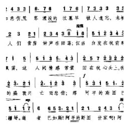 民间歌曲简谱:我歌唱一个地方 苏格兰民歌