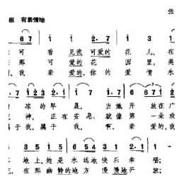 民间歌曲简谱:你可看见我可爱的花儿 爱尔兰民歌