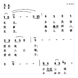 外国民间歌曲简谱:我的波斯尼业 南斯拉夫民歌
