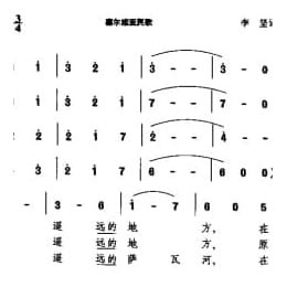 外国民间歌曲简谱:在遥远的地方 塞尔维亚民歌