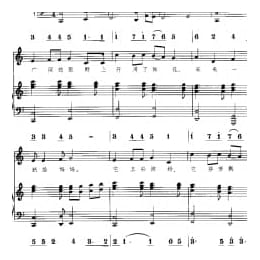 中外优秀儿童歌曲:采一束鲜花 五线线简谱对照带歌词