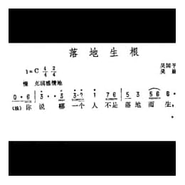 抒情歌曲简谱:落地生根 吴国平词 吴旋曲