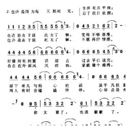 简谱:温情永远 1999刘欢词曲 刘欢演唱