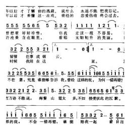 简谱:其实我不在意 1994苏拉词 许建强曲 麦子杰演唱