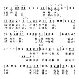 简谱:我们是朋友 1997满江词曲 满江演唱