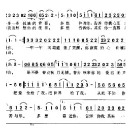 简谱:懂你 1996黄小茂词 薛海先曲 满文军演唱