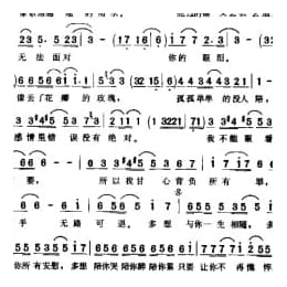 简谱:让你的天空最美 1998冯可词 潘慧强曲 满文军演唱