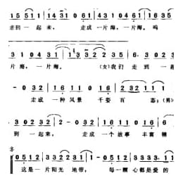 通俗歌曲简谱:走到一起来 1998任卫新词 刘彤曲 妮南 刘彤演唱