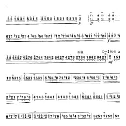 扬琴经典曲目简谱:海燕 韩志明曲