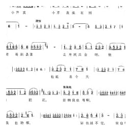 戏剧简谱:清粼粼的水蓝莹莹的天 选自豫剧 小二黑结婚 杨霖希配伴奏