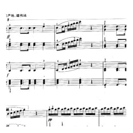 少儿钢琴四手联弹曲目:维也纳进行曲 车尔尼曲 五线谱