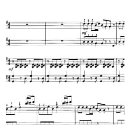 少儿钢琴四手联弹曲目:快乐的女战士 吴祖强 杜鸣心曲 郭瑶改编 五线谱