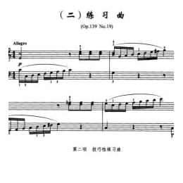 钢琴二级技巧性练习曲 Op.139 No.19 车尔尼曲 五线谱